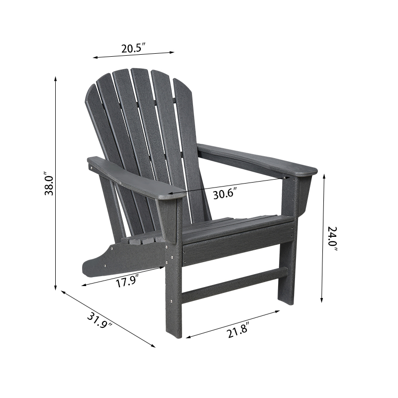 Tựa lưng cao cố định ghế Adirondack