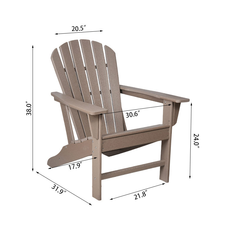 Tựa lưng cao cố định ghế Adirondack